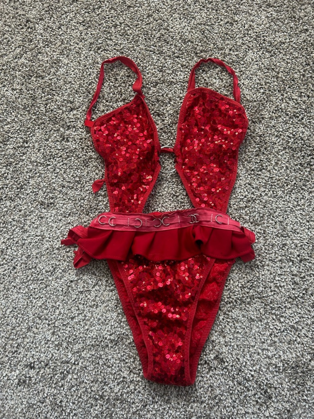 Festival Red Sequin Bodysuit